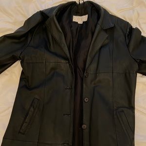100% leather vintage trench